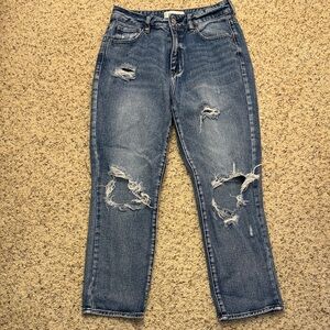 PacSun Blue Distressed Mom Jeans